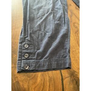 Croft barrow womens capris small Navy Blue 100% cotton elastic waist pockets